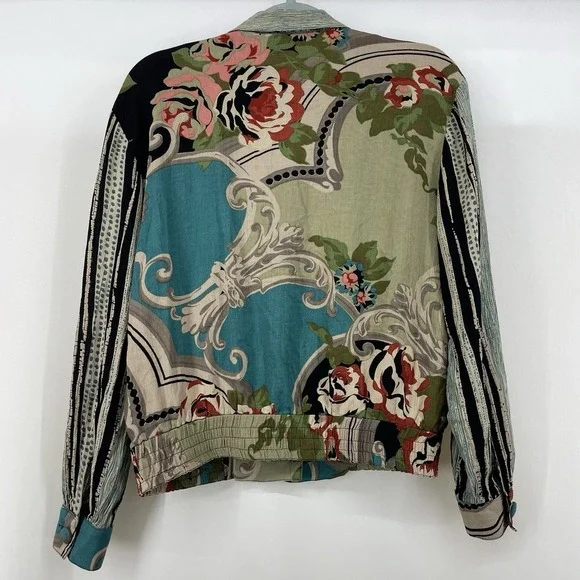 Carole Little Vintage Size Medium Two Piece Set Jacket Pants Floral Geometric - Picture 5 of 8